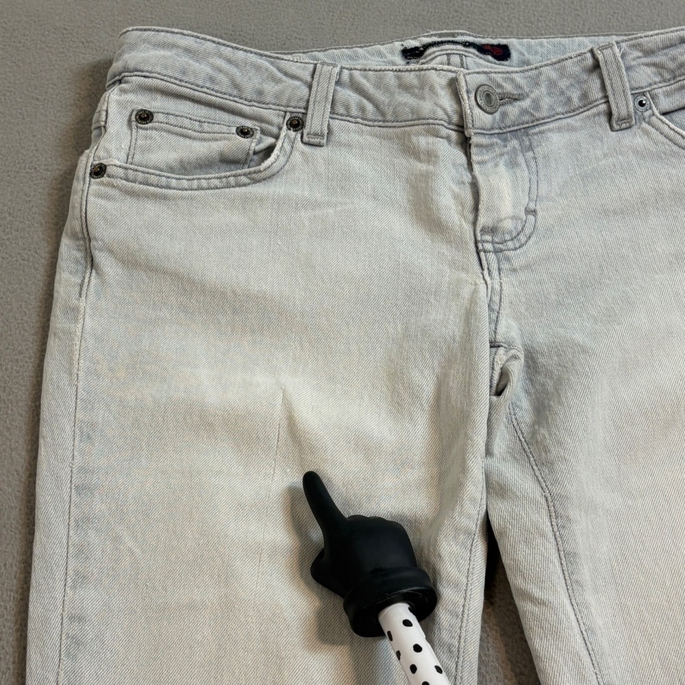American Eagle Low Rise Bootcut Jeans Light Wash Y2K Womens 6 distressed - Picture 8 of 15